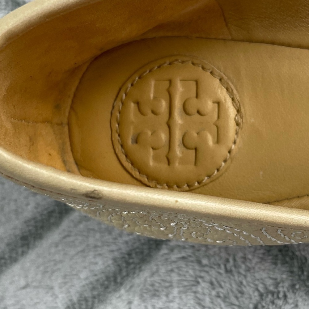 Tory Burch leather ballet flats with embroidered logo size 7.5 - Picture 10 of 11
